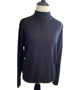 Croft &amp; Barrow Women&#39;s Black Mock Turtleneck Sweater Size Large Light We... - $14.85