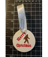 Bigfoot Merry Christmas Ornament - Wood, Hand Painted - £3.14 GBP
