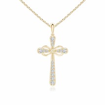 ANGARA Diamond Cross and Sideways Pendant Necklace in 14K Gold (GVS2, 0.12 Ctw) - £574.81 GBP