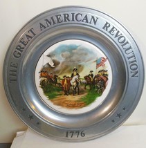 Vintage Bicentennial Pewter Plate American Revolution Cornwallis Surrender 10.5&quot; - £12.66 GBP