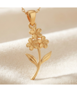 Heather Flower Pendant Necklace | 14K Gold Plated Sterling Silver Jewelr... - $43.99