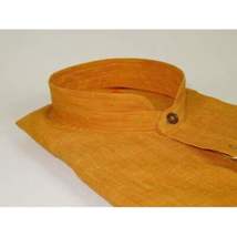 Mens INSERCH linen Shirt Banded Chinese Collar Sleeves-Less SS719 Sunburst image 10