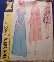 McCall’s Misses’ Dress In Three Lengths Size 12 #2669 - £5.47 GBP