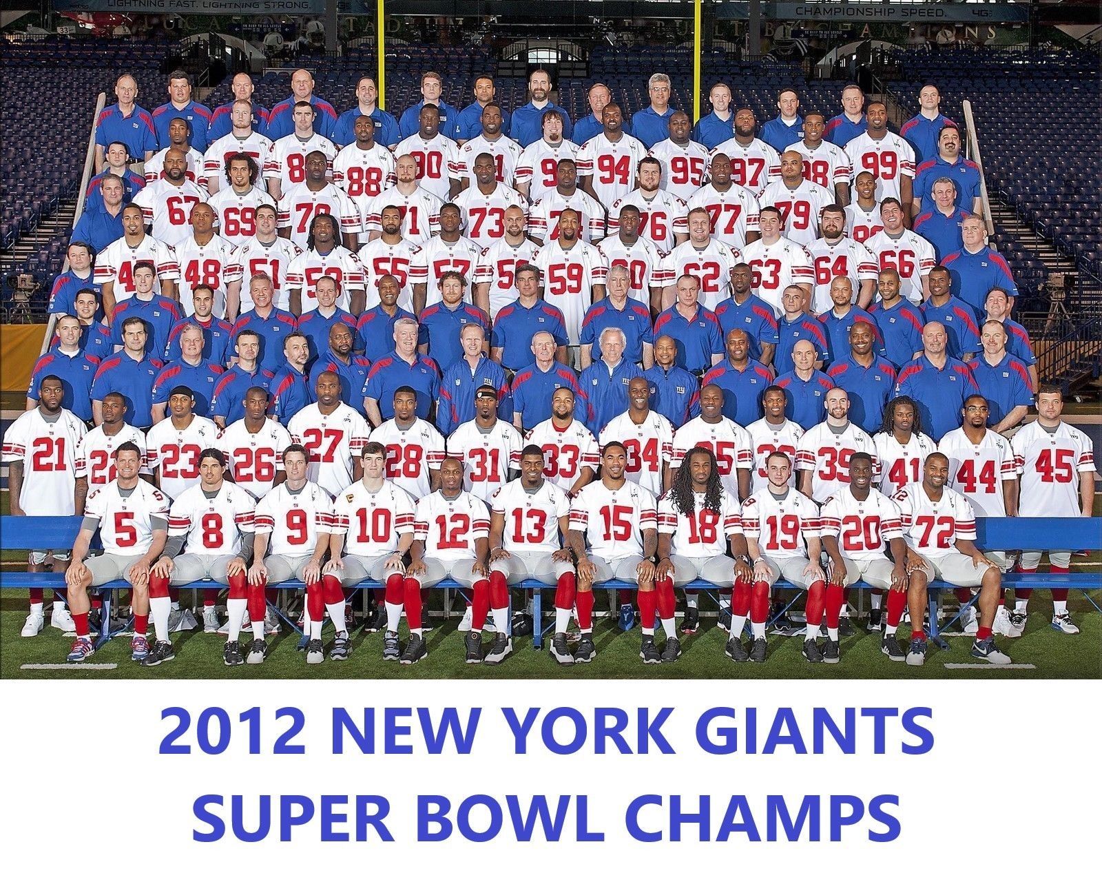 Primary image for 2012 NEW YORK GIANTS NY 8X10 TEAM PHOTO FOOTBALL NFL PICTURE SUPER BOWL CHAMPS