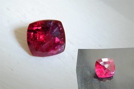 Appraised Premium: Vivid Red Rubellite - Cushion - 1 ct - COR certified - $390.00