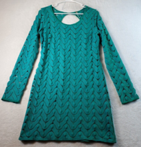 Free People Shift Dress Women Size Medium Green Lace 100% Polyester Back Keyhole - £26.06 GBP