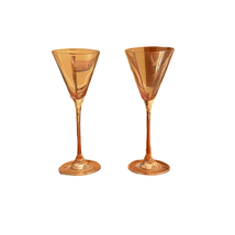 Grey Goose 7.5&quot; Martini Vodka Glasses Set Of Two Etched Crystal Clear - £28.80 GBP