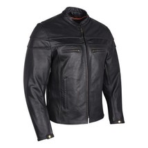 Men&#39;s Premium Leather Motorcycle Jacket W/Vents Biker Apparel by Vance L... - £140.07 GBP+