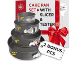 Spring Form Pans for Baking (4/7/9/11 Inch) with CAKE SLICER and TESTER ... - $27.25