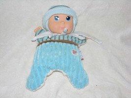 Bf Babys Baby&#39;s First Snuggy Boy Doll Goldberger 10&quot; Blue Rattle Toy Lovey - £21.76 GBP