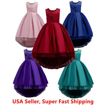 Toddler Girls/Kids Flower Princess Birthday Party Wedding Pageant Bow Dress Gown - £17.38 GBP