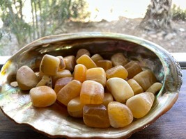 1X Orange Aragonite Tumbled Stone 20-25mm  Reiki Healing Crystal Sacral Chakra - £1.65 GBP