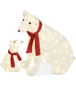 Large Lighted Polar Bear Family 145 Pre-Strung LED Lights White Christma... - £111.70 GBP