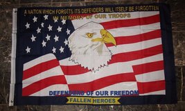 3x5 In Memory of Our Troops Defenders Of Our Freedom Fallen Heroes Flag 3&#39;x5&#39; Su - £3.90 GBP