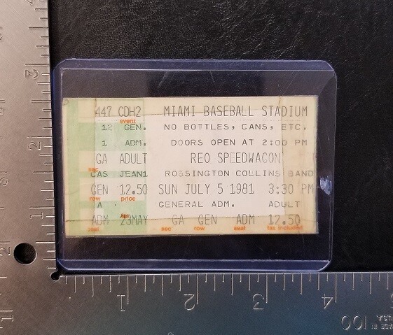 REO SPEEDWAGON  - VINTAGE JUL. 5, 1981 MIAMI, FLORIDA CONCERT TICKET STUB - $12.00