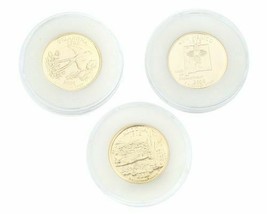 GOLD PLATED  OK, NM &amp; AZ 24K Gold-Plated State Quarters 2008 C23843 - $10.89