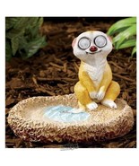 Solar-Powered Meerkat Bird Bath Garden Décor - $28.49