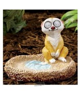 Solar-Powered Meerkat Bird Bath Garden Décor - £22.41 GBP