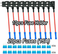 10Pcs Car Add-A-Circuit Fuse Tap Adapter Standard Ato Atc Auto Blade Fus... - £19.65 GBP