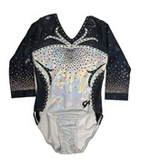 GK Gymnastics Custom Competition Leotard Child Medium Black, Sliver, Cry... - $2,581.16 MXN