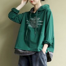 Oversized Hoodies Women 2022 Spring Autumn Trend Tops Letter Printing All-match  - £114.02 GBP