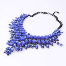 7Colors African Bead Jewelry Sets Wedding Necklace Womens Jewellery Set Crystal  - £33.19 GBP