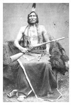 Chief Touch The Clouds Native American Leader Holding Rifle &amp; Pistol 4X6 Photo - £6.36 GBP