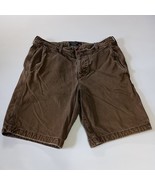 Abercrombie Fitch Shorts Mens 33 Brown Bermuda Flat Front Slash Pocket C... - $327.36 MXN