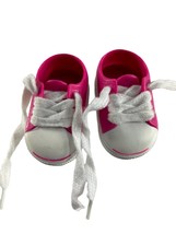 Our Generation Pink White Sneakers Shoes for 18&quot; Doll Lace Up - £7.78 GBP