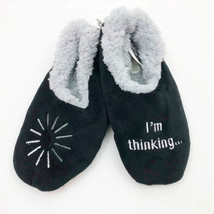 Snoozies Men&#39;s Slippers I&#39;m Thinking Large 11/12 Black - £11.62 GBP