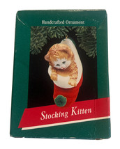 Hallmark Keepsake 1989 Stocking Kitten Tabby Orange Christmas Ornament - £7.50 GBP