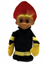 Russ Troll Fireman Hand Puppet Firefighter Trollz Yellow Hair Firefighte... - £10.67 GBP