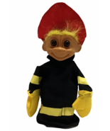 Russ Troll Fireman Hand Puppet Firefighter Trollz Yellow Hair Firefighte... - $12.62