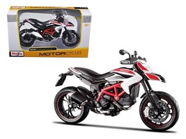 2013 Ducati Hypermotard SP White with Black and Red Stripes 1/12 Diecast Motorcy - $1,157.61 MXN