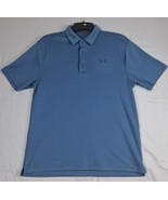Under Armour Polo Shirt Men&#39;s Medium M Blue Golf Heatgear Loose Fit Shor... - $25.97 CAD