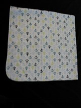 Circo Anchor Baby Blanket Flannel Receiving Blue White Green Gray Dots Security - £18.19 GBP