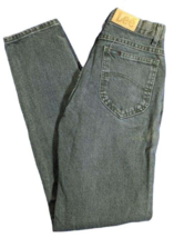 VTG 80-90s Lee Riveted Jeans Womens 5M (25x29) Green Denim Union Made USA Taper - £27.24 GBP