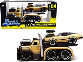 1953 Mack B-61 Flatbed Truck Gold and 1970 Oldsmobile 442 Gold with Blac... - $24.44