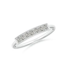 ANGARA Natural Diamond Bar Ring with Milgrain in Silver (2mm) - $293.55+