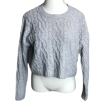 Wild Fable NWT Cute Cropped Sweater ~ Sz M ~ Long Sleeve ~ Crewneck ~ Gray - £13.39 GBP