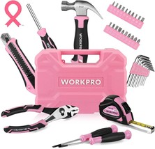 WORKPRO 35-Piece Pink Tools Set, Household Tool Kit with Storage Toolbox... - $50.47