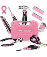 WORKPRO 35-Piece Pink Tools Set, Household Tool Kit with Storage Toolbox... - £39.99 GBP