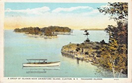 Thousand Islands Clayton New York~Islands Near Grindstone Island Postcard 1930 - £7.03 GBP