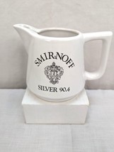 Smirnoff Silver 90.4 Five Inch White Pub Jug Water Jug - $12.00