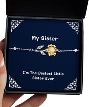 Brilliant Sister Sunflower Bracelet, I&#39;m The Bestest Little Sister Ever, Gifts f - £39.92 GBP