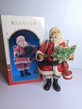 Vintage Kurt Adler Santa St.Nick Father Christmas Holiday Fabric PaperMache Gift - £47.27 GBP