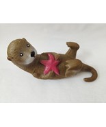 Ankyo Playful Otter 6&quot; Toy Figure Cake Topper Hard Plastic Holding a Sta... - $13.43 CAD