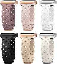 6-Pack Lace Silicone Band Compatible With Apple Watch 42mm 44mm 45mm 49mm BSMSPW - £12.36 GBP