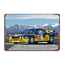 Lancia 037 rally Group B metal wall poster Vintage decor Tin Sign garage bar - £23.02 GBP+