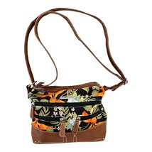 Stone Mountain Faux Leather Shoulder Bag Brown Floral Lining – See Photos - $27.00